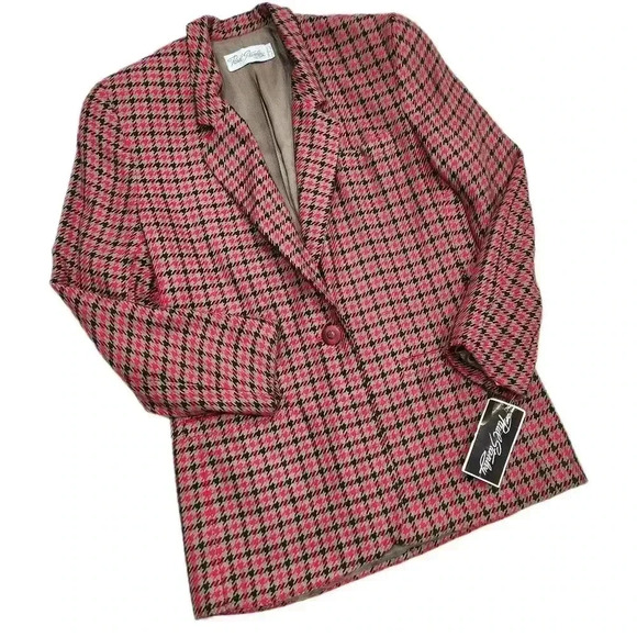 Vintage Paul Stanley Red Black Plaid Blazer • Power Suit Jacket • Women's 4 - Picture 2 of 13